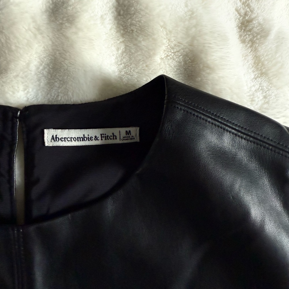 Abercrombie & Fitch Black Faux Leather Tank Top